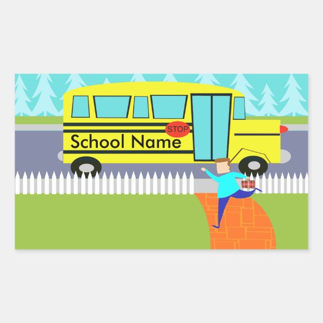 Sticker Rectangulaire Personnalisable Capture des autocars scolaires (Devant)
