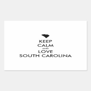 Sticker Rectangulaire Personnalisable CONSERVEZ CALME et AMOUR CAROLINA
