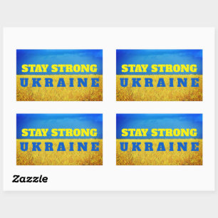 Sticker Rectangulaire Personnalisable Ukraine bleu ciel jaune champ de b