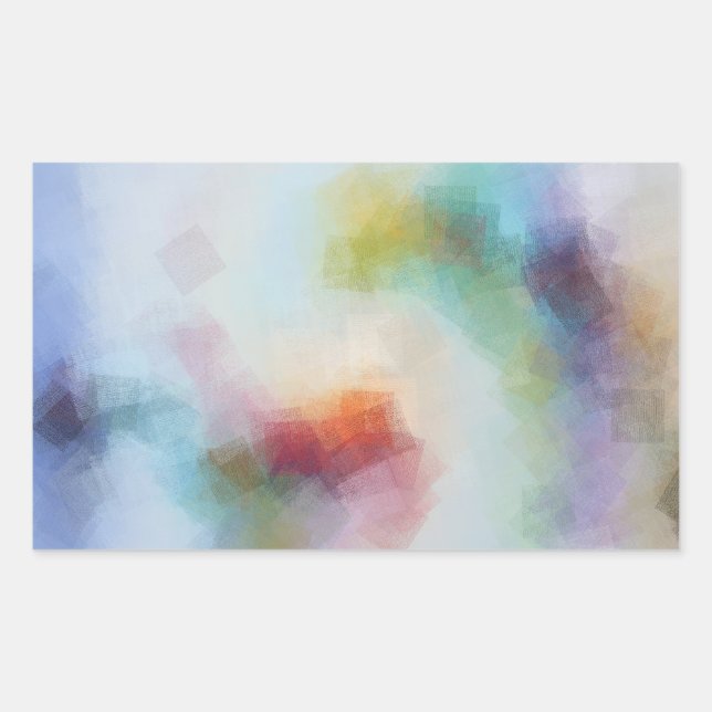 Sticker Rectangulaire Personnalisé Rose Rouge Jaune Orange Bleu Vert Col (Devant)