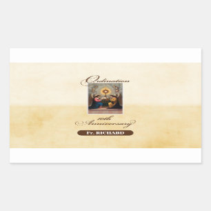 Sticker Rectangulaire Personnaliser, 10e anniversaire d'ordination Anges