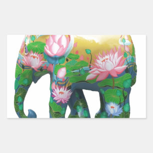 Sticker Rectangulaire Personnaliser Animal Safari Jungle Afrique Fleurs