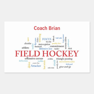 Sticker Rectangulaire Personnalisez, Merci de car d'hockey de champ dans