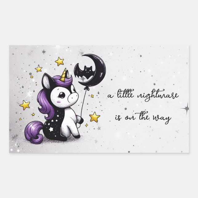 Sticker Rectangulaire Petit Baby shower Unicorn (Devant)