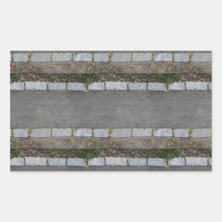 Sticker Rectangulaire petit chemin en briques avec herbe et terre
