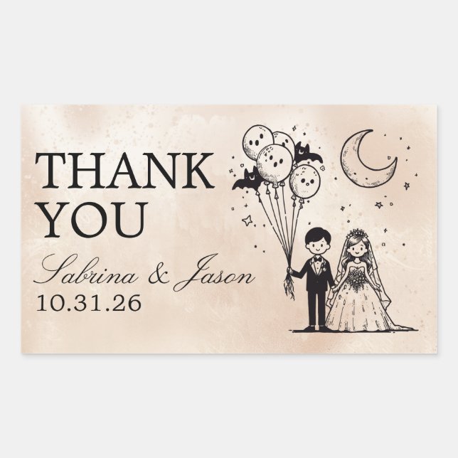 Sticker Rectangulaire Petit couple éffrayant (Devant)