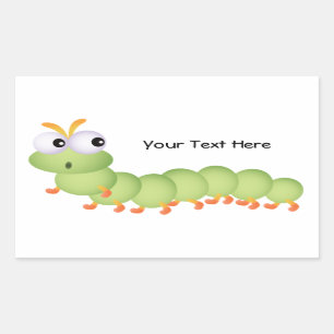 Sticker Rectangulaire Petit ver (personnalisé)