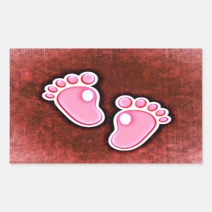 Sticker Rectangulaire petite fille pas pieds mignon s'attendant nouveau-