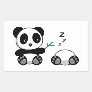 Sticker Rectangulaire Petites Pandas