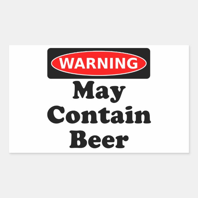 Sticker Rectangulaire Peut contenir de la bière (Devant)