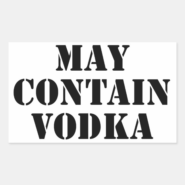 Sticker Rectangulaire Peut contenir de la vodka (Devant)