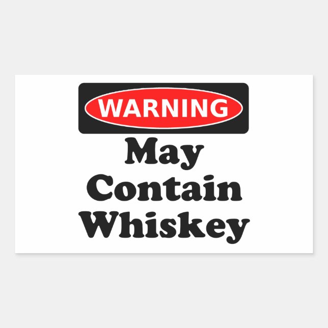 Sticker Rectangulaire Peut contenir un Whiskey (Devant)