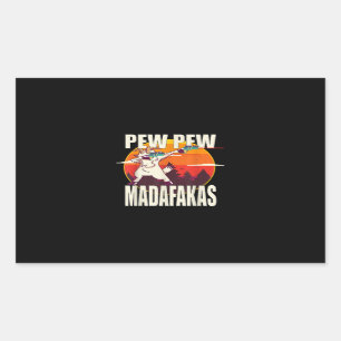 Sticker Rectangulaire Pew Pew Pew Madafakas Pew Pew Madafakas Chèvre