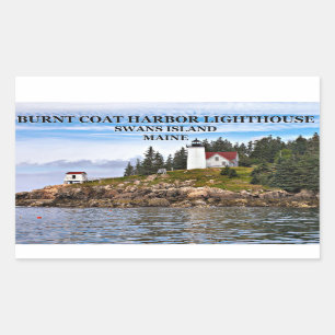 Sticker Rectangulaire Phare brûlé de port de manteau, île de cygnes