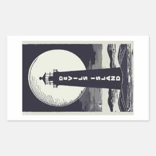 Sticker Rectangulaire Phare de Devils Island Wisconsin Moon