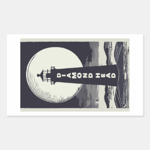 Sticker Rectangulaire Phare de Diamond Head Hawaii Moon