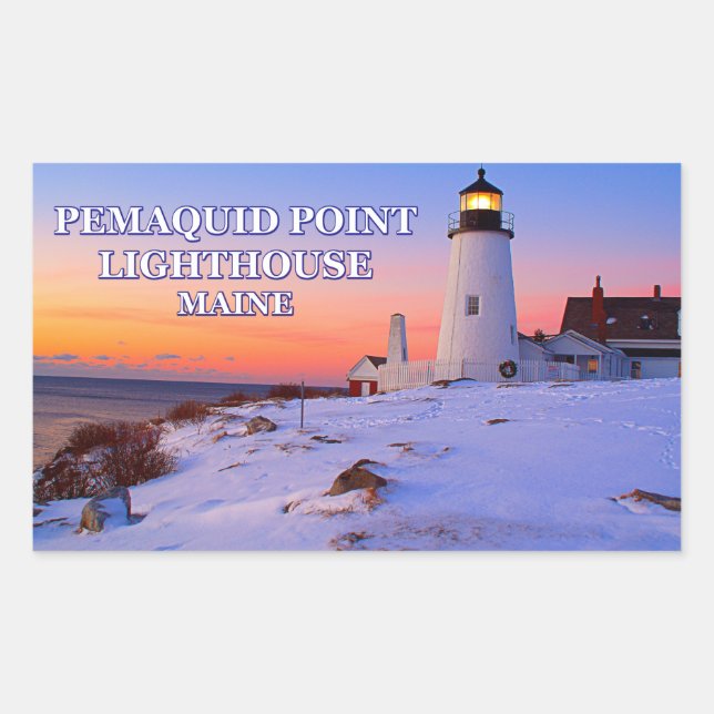 Sticker Rectangulaire Phare de Pemaquid Point, Maine (Devant)