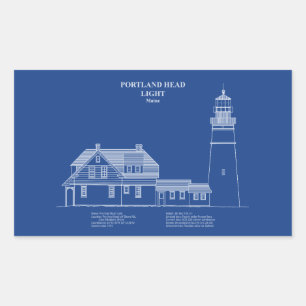 Sticker Rectangulaire Phare de Portland Head - Maine - AD