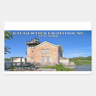 Sticker Rectangulaire Phare de Saugerties, le fleuve Hudson New York