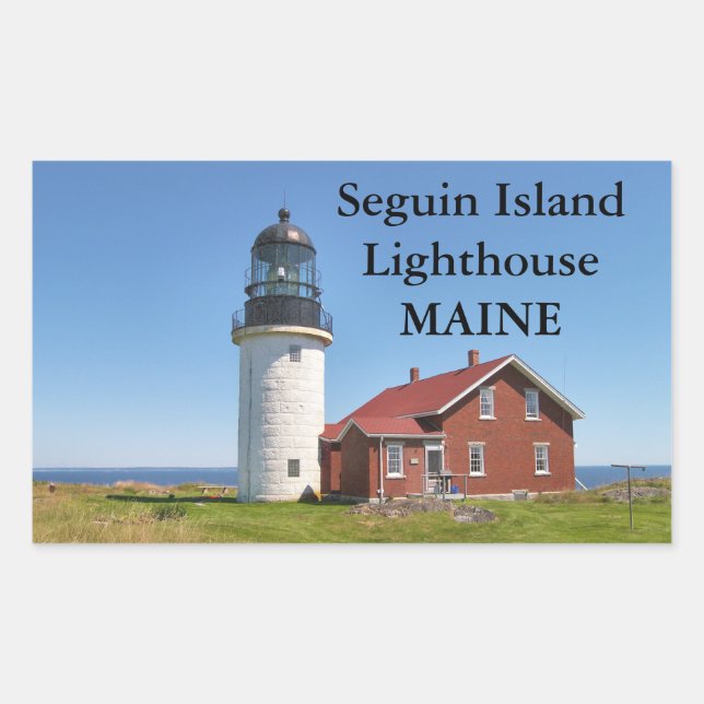 Sticker Rectangulaire Phare de Seguin Island, Maine (Devant)