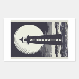 Sticker Rectangulaire Phare de St. Augustine Floride Lune