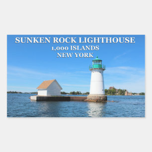 Sticker Rectangulaire Phare de Sunken Rock, New York
