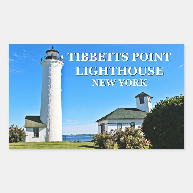 Sticker Rectangulaire Phare de Tibbetts Point, New York (Devant)