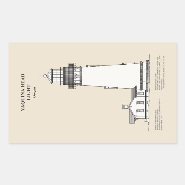 Sticker Rectangulaire Phare de Yaquina Head - Oregon - SBD (Devant)
