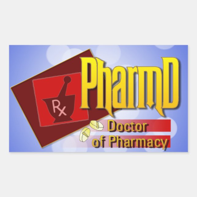 Sticker Rectangulaire PharmD Doctor of Pharmacy (Devant)