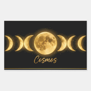 Sticker Rectangulaire Phases de lune céleste minimaliste