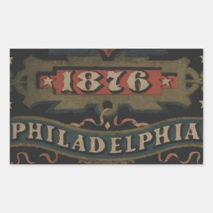Sticker Rectangulaire Philadelphie 1876 pennsylvanie