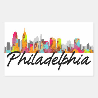 Sticker Rectangulaire Philadelphie Pennsylvanie Skyline