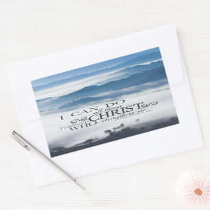 Sticker Rectangulaire Philippiens 4:13 Toutes les choses par la Bible du