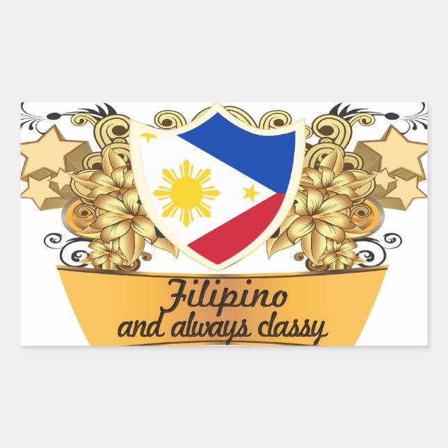 Sticker Rectangulaire Philippin classique (Devant)