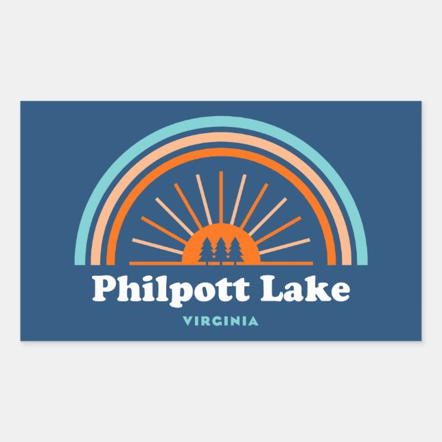 Sticker Rectangulaire Philpott Lake Virginia Rainbow (Devant)