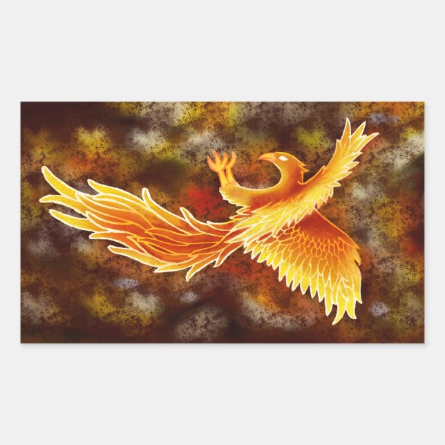 Sticker Rectangulaire Phoenix en vol (Devant)
