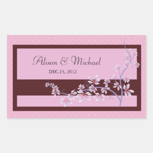 Sticker Rectangulaire Phoque Floral Rose-Mariage