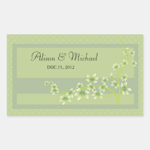 Sticker Rectangulaire Phoque vert floral-Mariage