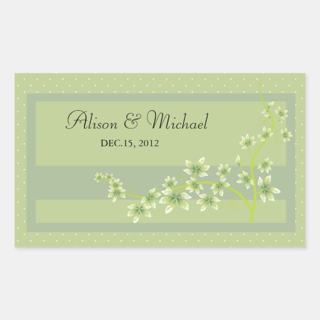 Sticker Rectangulaire Phoque vert floral-Mariage (Devant)