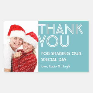 Sticker Rectangulaire Photo big blue merci en dehors de la ville mariage