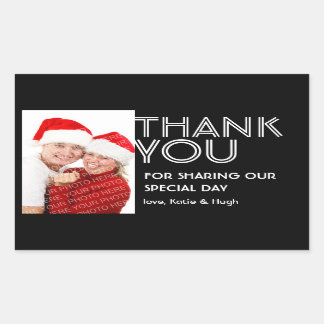Sticker Rectangulaire Photo big bold merci en dehors de la ville mariage