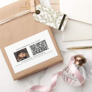 Sticker Rectangulaire Photo Code QR Entreprise Entreprise Entreprise