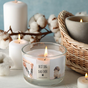 Sticker Rectangulaire Photo Collage moderne Meilleur Papa Chien Jamais