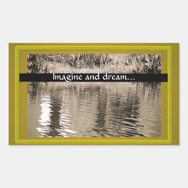 Sticker Rectangulaire Photo de Pond Sepia (Devant)