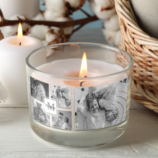 Sticker Rectangulaire Photo Famille Collage tendance Noir & Blanc Initia (Créateur téléchargé)