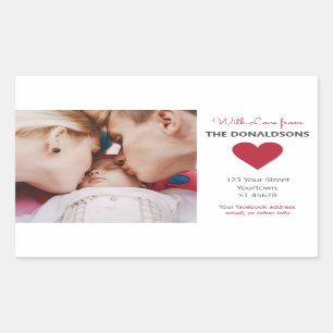 STICKER RECTANGULAIRE PHOTO PERSONNALISÉE, APPAREIL TEXTE ET COULEUR