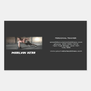 Sticker Rectangulaire Photo personnalisée salle de sport gris d'affaires