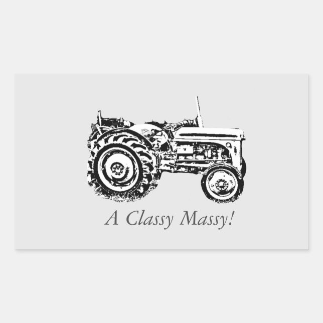 Sticker Rectangulaire photo vintage Gray massey tracteur fergison (Devant)