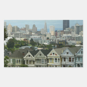Sticker Rectangulaire Photographie de scène urbaine de San Francisco Pos