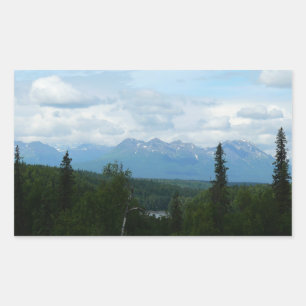 Sticker Rectangulaire Photographie panoramique de la chaîne de montagnes